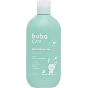 Condicionador infantil Buba Care sem lágrimas 400 ml em frasco verde com tampa branca