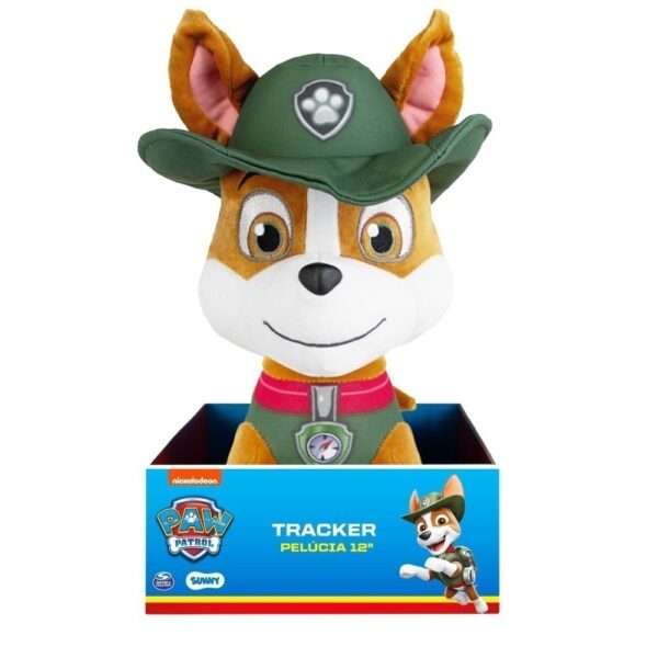 Pelúcia Tracker Patrulha Canina Sunny 30 cm na embalagem