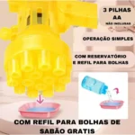 Detalhes do Lança Bolhas Fúria amarelo com reservatório