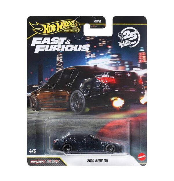 Hot Wheels Premium 2010 BMW M5 Fast & Furious na embalagem comercial