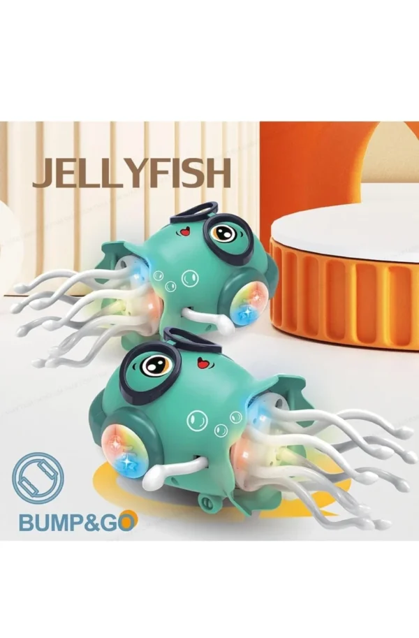 Polvo Dançante Musical Twist Jellyfish verde com luzes e movimento Bump & Go