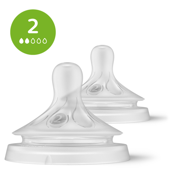 Kit com 2 bicos Philips Avent Pétala Natural Response fluxo 2 lento