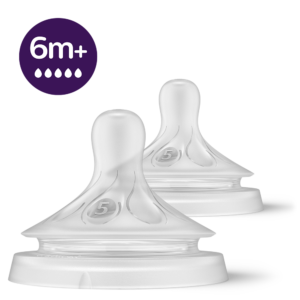 Kit com 2 bicos Philips Avent Pétala Natural Response fluxo 5 extra rápido
