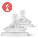 Kit com 2 bicos Philips Avent Pétala Natural Response fluxo 6